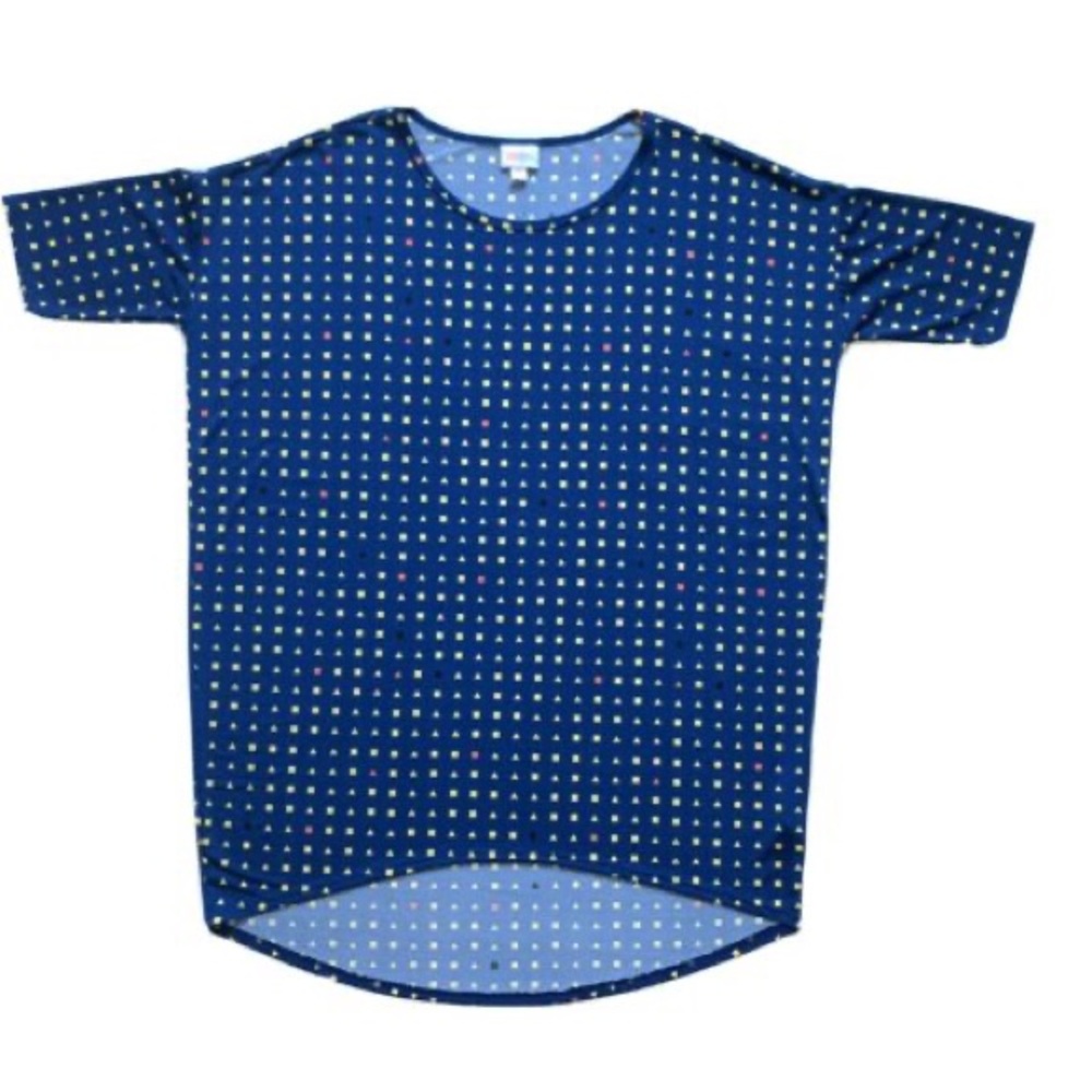 LuLaRoe Irma - blue with geometric shapes - Small